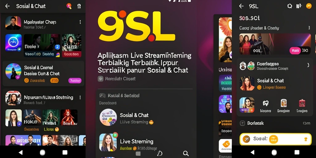 Antarmuka 9SL yang menarik untuk Live Streaming dan interaksi.