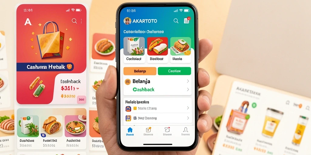 Tampilan antarmuka AKARTOTO yang memudahkan pengguna untuk mendapatkan Cashback.