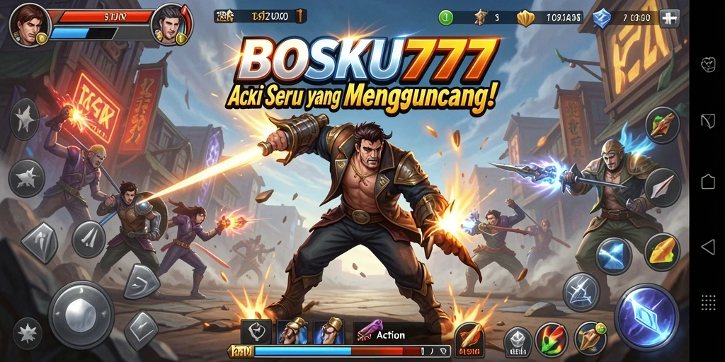 Tampilan antarmuka BOSKU777 yang penuh aksi dan grafis menarik.