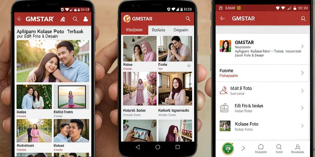 Antarmuka intuitif GMSTAR untuk kolase foto kreatif.